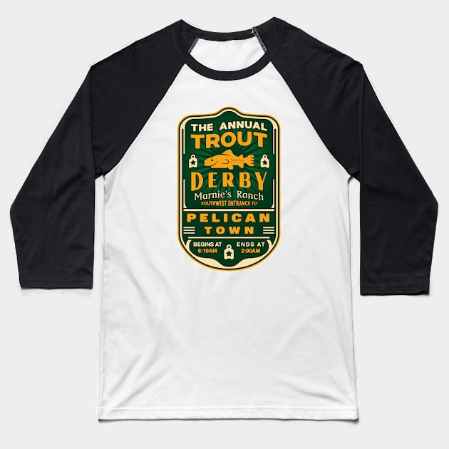 Trout Derby Pelican Town Baseball T-Shirt by Lagelantee